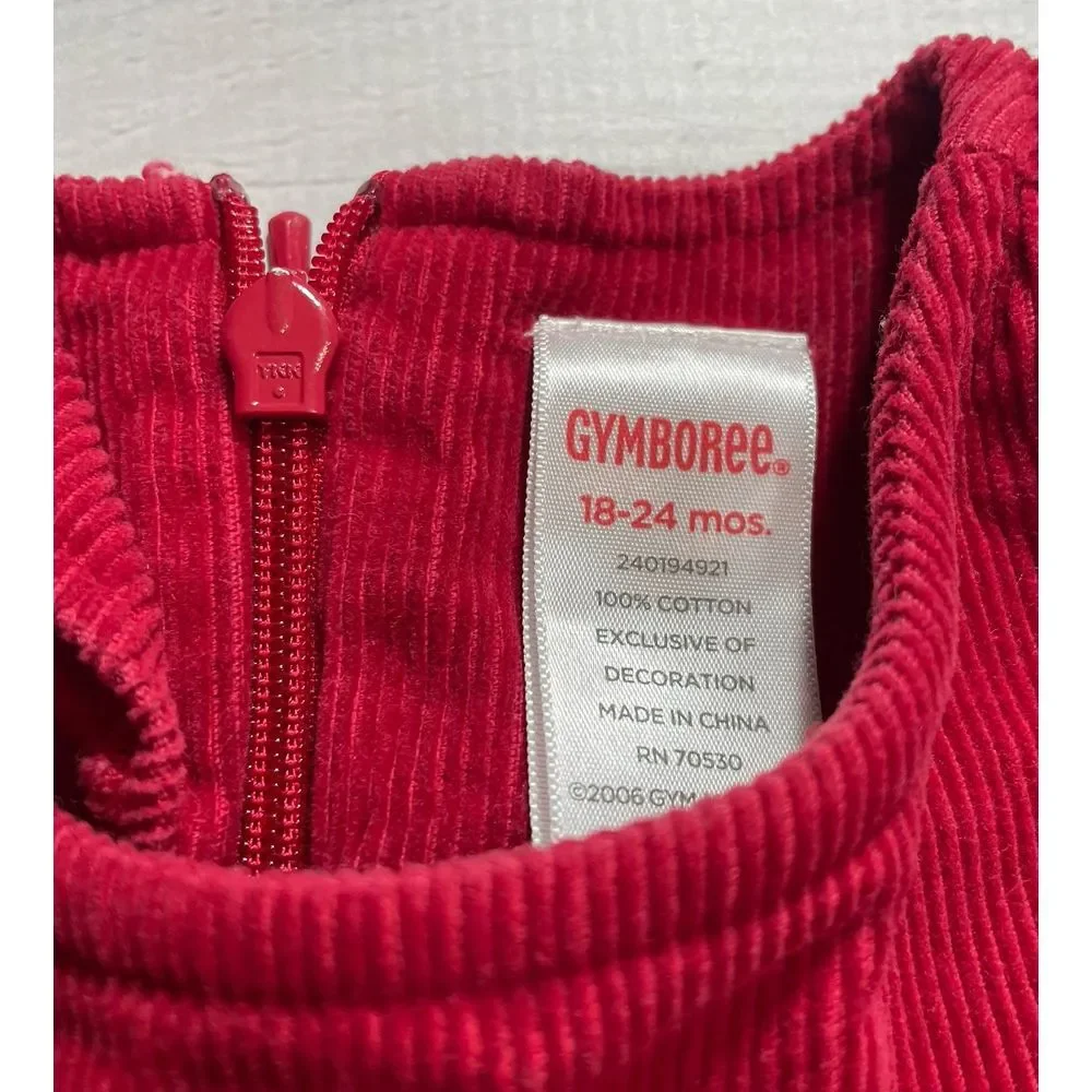 Gymboree Baby Girl Clothes Peruvian Doll Red‎ Corduroy Jumper Dress 18/24 months